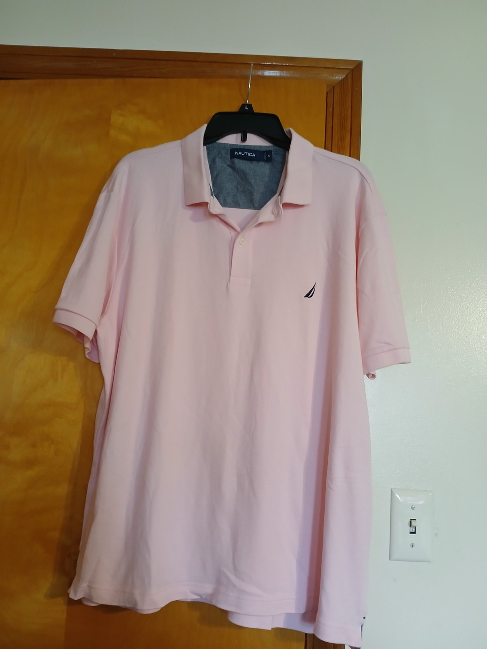 Nautica Men's Light Pink Short-Sleeve Polo